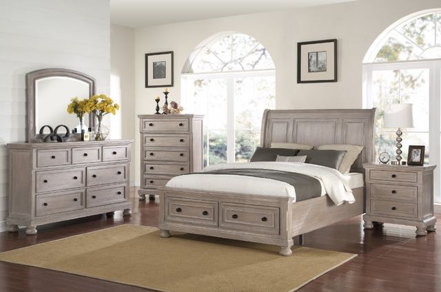 New Classic® Home Furnishings Allegra Pewter California King Sleigh Bed-1