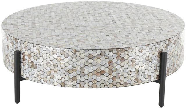 Deco Marche Silver Coffee Table with Black Base-0