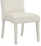 Fairfield® Customizable Entree Dining Pull Tall Back Armless Stack Chair with Linen Legs and Buttons-2