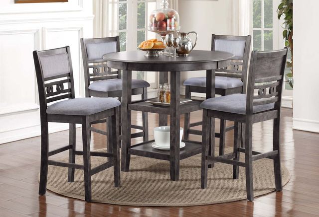 New Classic® Home Furnishings Gia 3-Piece Gray Drop Leaf Counter Dining Set-1