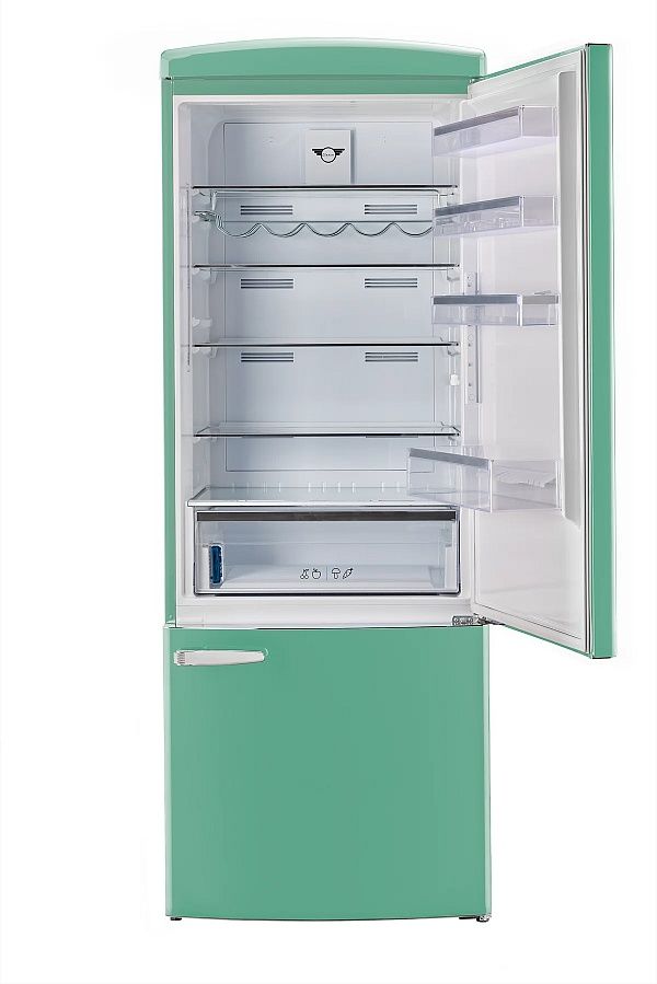 Unique Appliances Classic Retro 28" 17 Cu. Ft. Ocean Mist Turquoise Counter Depth Bottom Freezer Refrigerator-3