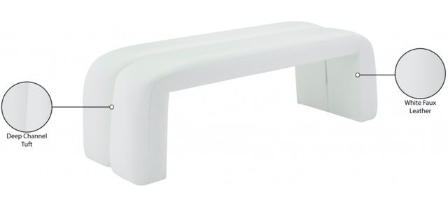 Meridian Furniture Arc White Bench-3