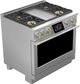 Monogram® Statement Collection 36" Stainless Steel Pro Style Dual Fuel Range with 4 Burners and Griddle-1