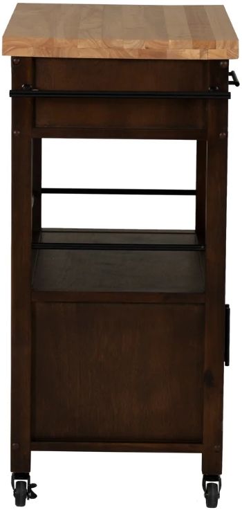 Linon Fino Natural/Walnut Kitchen Cart-4