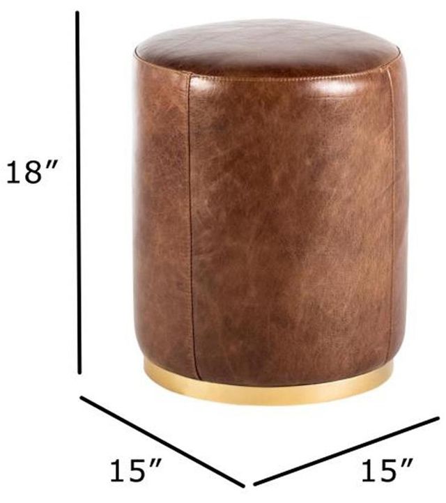 Nest Home Collections Brass Plating/Brown Small Pouf-3