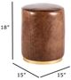 Nest Home Collections Brass Plating/Brown Small Pouf-3