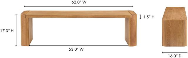 Moe's Home Collection Post Natural Small Dining Bench-2