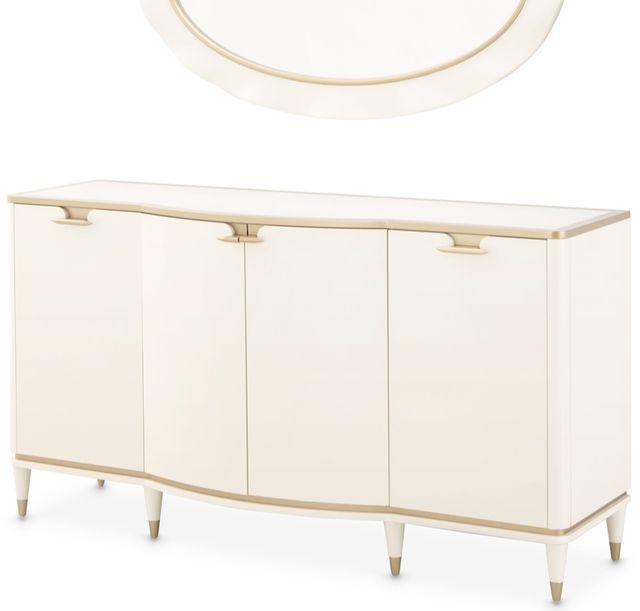 Michael Amini® La Terrazza Creamy Pearl Sideboard with Mirror-1