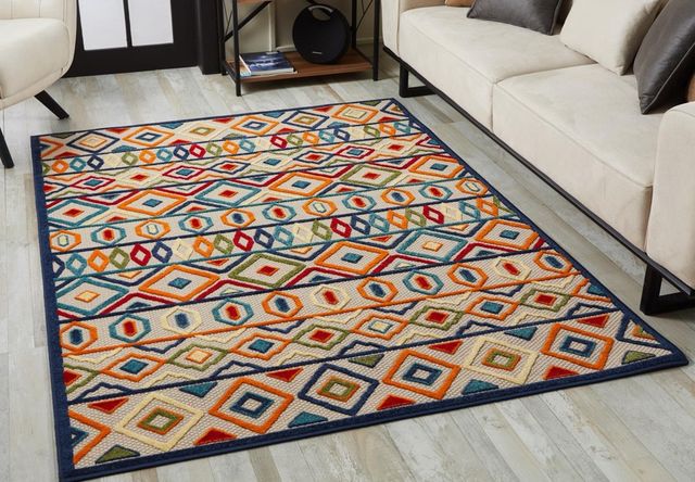Kas Rugs Calla Ivory Multi Aztec 8x10 Area Rug Kas Rugs Calla Ivory Multi Aztec 8x10 Area Rug