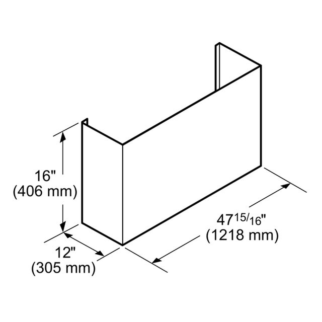 Thermador® 47.94" Stainless Steel Duct Cover for Low-Profile Wall Hoods-1