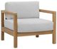 Dovetail Furniture Boe Light Gray/Natural Fabric/Teak Outdoor Sofa Chair-0