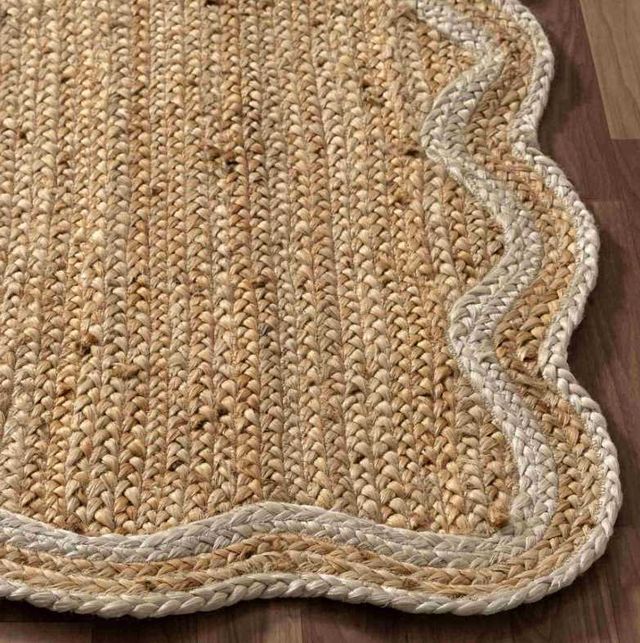 LR Home Scallop Natural/Ivory 5'x8' Area Rug-2