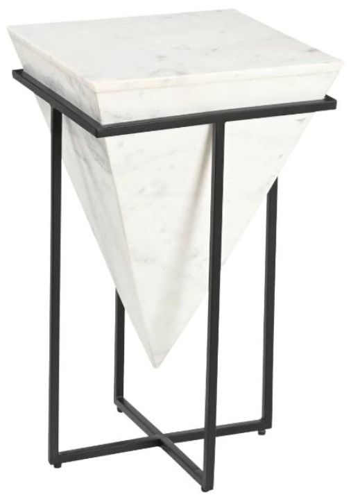 Coast2Coast Home™ Christie White Accent Table with Black Base-0