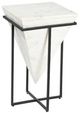 Coast2Coast Home™ Christie White Accent Table with Black Base-0