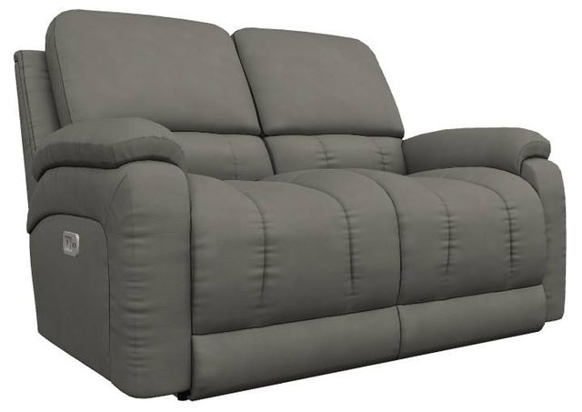 La-Z-Boy® Greyson Blue Grey Leather Power Reclining Loveseat with Headrest-0