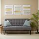 Olliix by Urban Habitat Grey Set of 3 Traveling Road Printed Canvas with Gold Foil-1