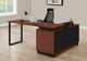 Monarch Specialties Inc. Black/Cherry L Shaped Computer Desk-3
