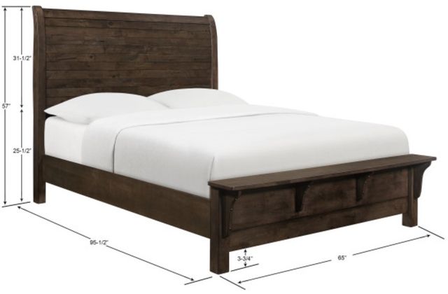 Emerald Home Ashton Hills Brown Gray Queen Sleigh Bed-2