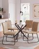 Signature Design by Ashley® Pharwynn Glass Top Dining Table with Black Base-4