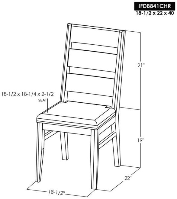 International Furniture Direct Riverwood Black/Brown Side Chair-2