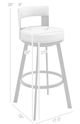 Armen Living Flynn Black/Brushed Stainless Steel 30'' Bar Stool-2