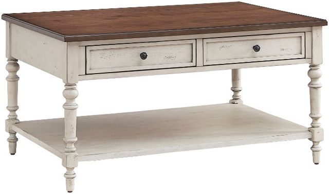 Null Furniture Expressions Harbor Rectangular Cocktail Table with Stone Base-0