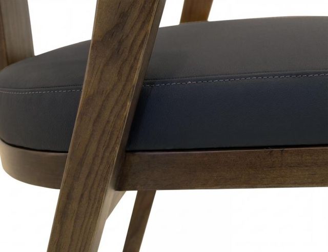 International Furniture Direct Zaphiro Blue/Brown Leather Dining Arm Chair-4