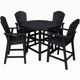 Outdoor 5 Piece Dining Set - 40" Round Counter Height Table with 4 Chairs - Black-1