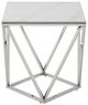 Homelegance® Alfeo White End Table with Silver Base-2