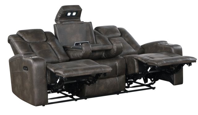 Mazin Furniture McBride Brown/Grey Power Reclining Sofa-2
