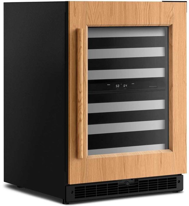 Kitchenaid® 24" Panel-Ready Undercounter Wine Cooler with Full-Extension Wood-Front Racks-2