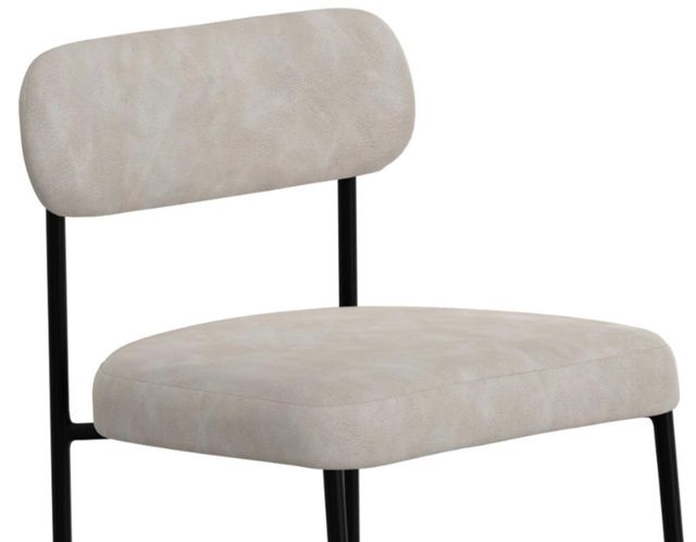 International Furniture Direct Seating Blacksmithing Matte Black/Ivory Upholstered Counter Stool-3