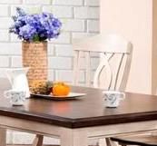 Allwood Furniture Group #128 Dark Brown and White Butterfly Leaf Table Set-1