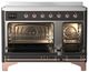 Ilve® Majestic III 48" Graphite Matte Pro Style Induction Range with Solid Door and Copper Trim-1