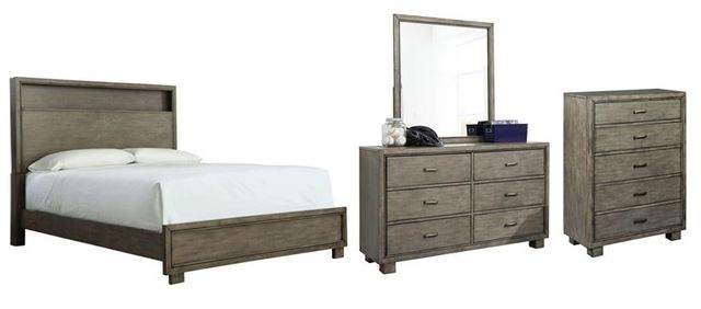 Signature Design by Ashley® Arnett 4-Piece Gray King Bookcase Bed Set-0