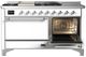 Ilve® Majestic III 60'' White Pro Style Dual Fuel Liquid Propane Range with Solid Door and Chrome Trim-3