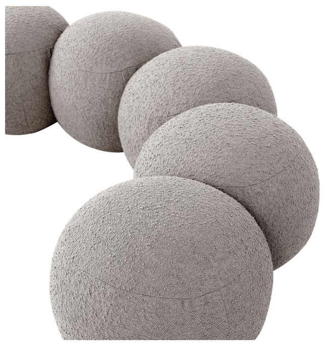 Meridian Furniture Apollo Taupe 75" Boucle Fabric Upholstered Bench-4