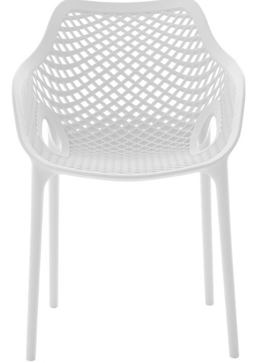 Meridian Furniture Mykonos White Plastic Outdoor Patio Dining Chair-1