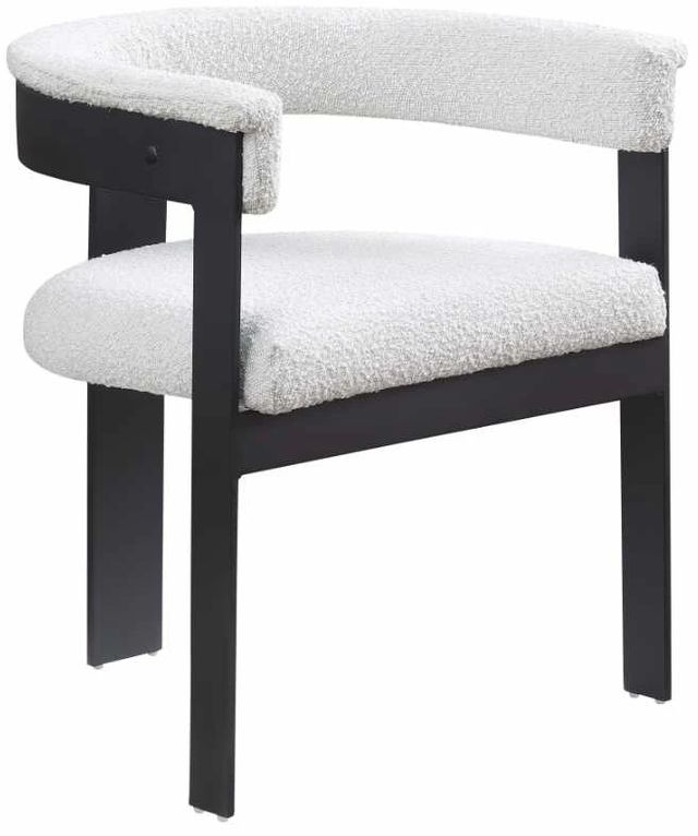 Meridian Furniture Romeo Cream/Matte Black Dining Arm Chair-0