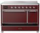Ilve® Majestic III 48" Burgundy Pro Style Induction Range with Solid Door and Chrome Trim-2