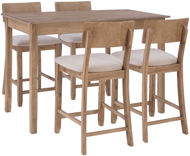 Linon Jordan 5-Piece Gray Wash Dining Table Set-0