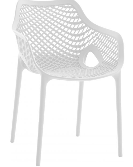 Meridian Furniture Mykonos White Plastic Outdoor Patio Dining Chair-0