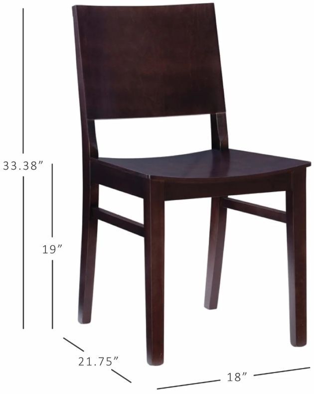 Linon Kentucky 2-Piece Espresso Brown Dining Chair Set-2