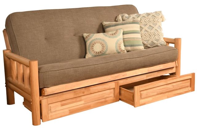 Kodiak Furniture Lodge Linen Stone/Natural Full Storage Futon with Mattress -0