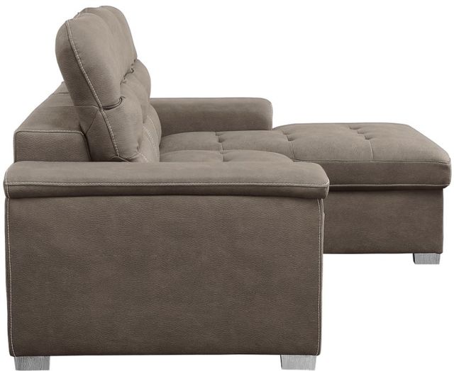 Mazin Furniture Alfio 2-Piece Taupe Right-Arm Facing Pullout Sleeper Sectional and Hidden Storage Chaise-2