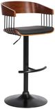 Armen Living Larisa Black/Walnut Adjustable Bar Stool-0