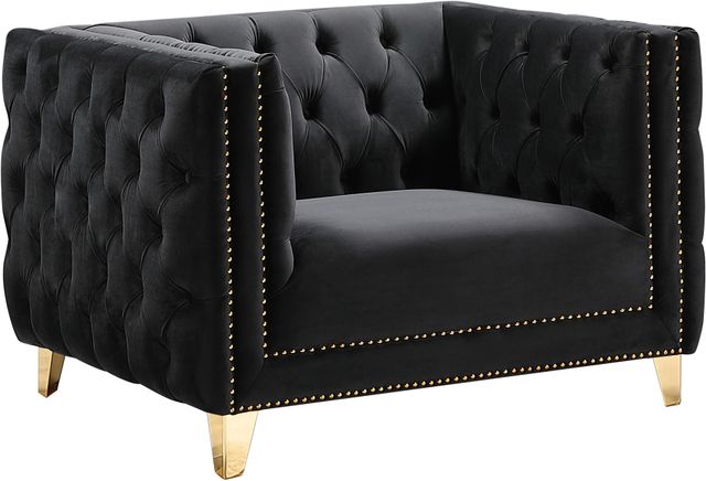 Meridian Furniture Michelle Black Velvet Chair-0