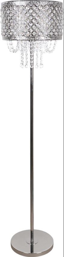 Classy Living Crystal Elegance I Polished Nickel Floor Lamp-0