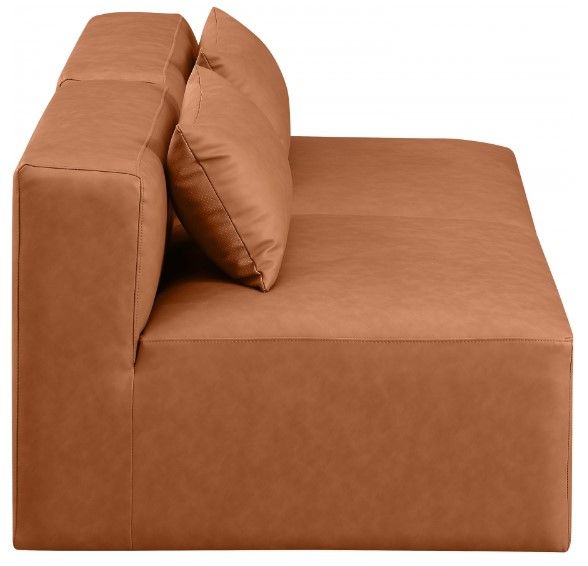 Meridian Furniture Cube 2-Piece Cognac Armless Modular Loveseat-2
