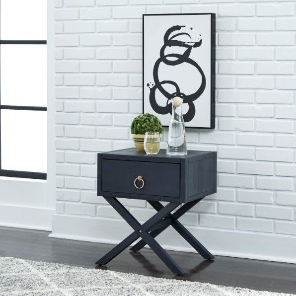 Liberty Furniture East End Wirebrushed Denim Accent Table-1